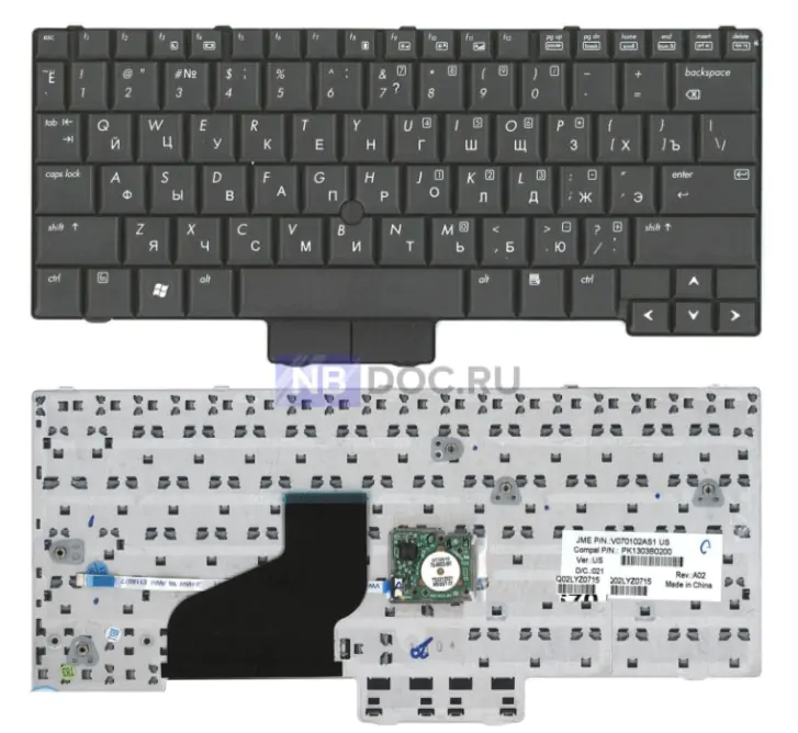 изображение клавиатуры спереди и сзади